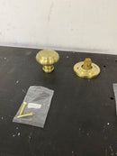 Baldwin HDTRATRR044 Traditional Non-Turning One-Sided Dummy Door Knob with Round Rose - Satin Brass