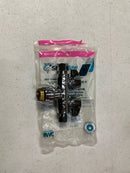 SharkBite Dual Shut Off Quarter-Turn Brass Ball Valve, 1/2 Inch Push to Connect x 3/8 Inch OD Compression x 1/4 Inch OD Compression, Chrome, SBDS123814