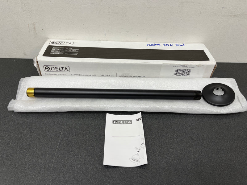 Delta U4998-BL 14" Ceiling Mounted Shower Arm and Shower Arm Flange - Matte Black