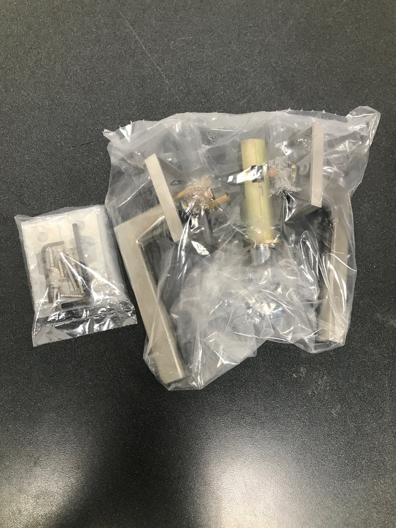 EMTEK Stainless Steel Passage Set - Choice of 9 Levers and 2 Rosettes - Left or Right Handing - S10003HLRHSS - Right Handed Helios Lever - Square Rosette (03)