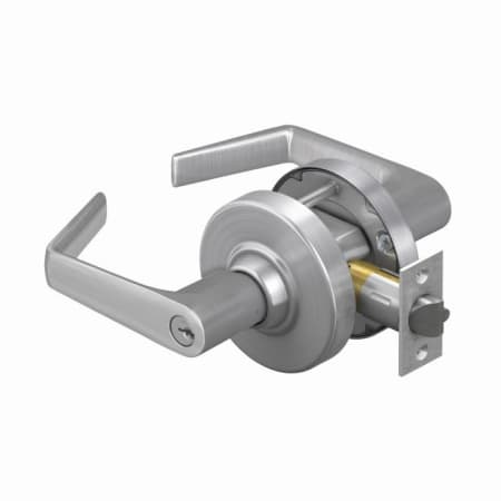 Schlage ALX80PSAT626 ALX Series Grade 2 Storeroom Saturn Lever Lock with C Keyway with 2-3/4" Backset - Satin Chrome