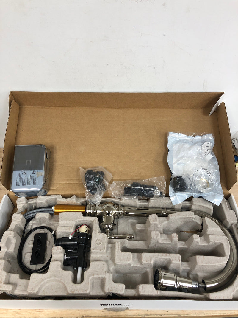 Kohler K-29709-WB-SN Artifacts Single-Handle Kitchen Sink Faucet with Konnect and Voice-Activation in Vibrant Polished Nickel