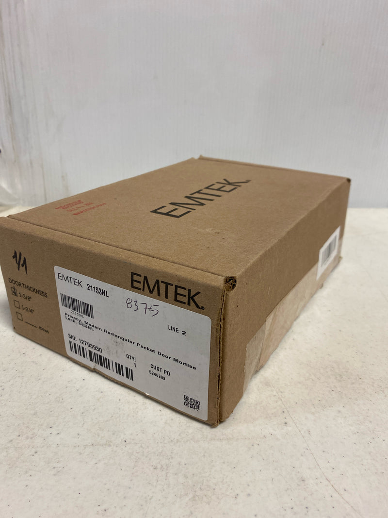 Emtek 2115US3 7-1/4" Height Privacy Pocket Door Mortise Lock from the Modern Rectangular Collection - Polished Brass