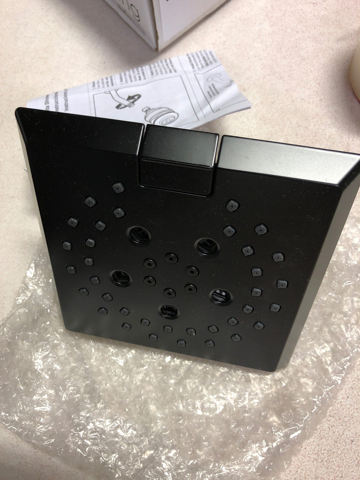 Delta 52664-BL Universal Showering 5-13/16" Square 1.75 GPM Shower Head Full Spray Pattern with Touch Clean and H2Okinetic Technology - Matte Black