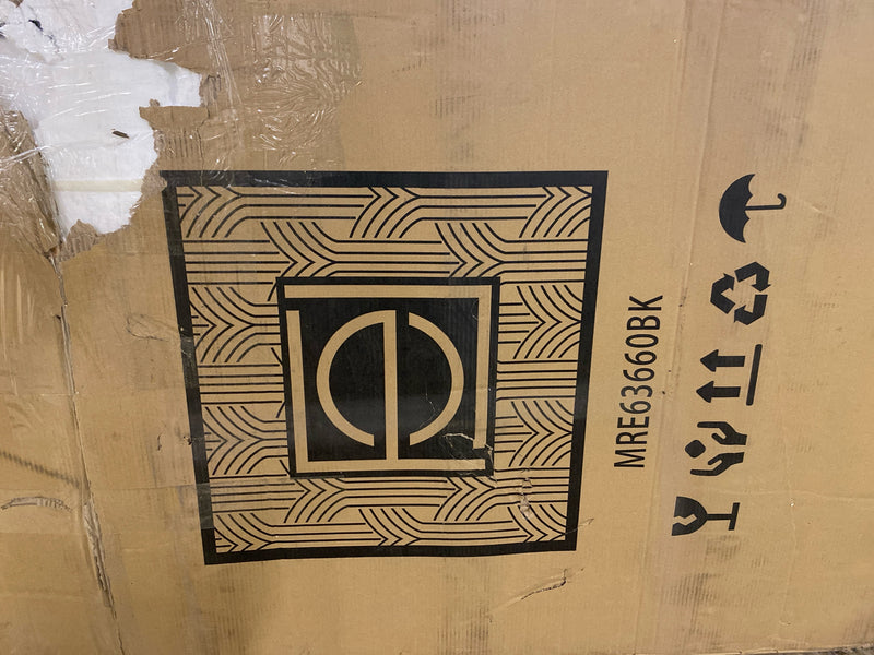 Elegant Lighting MRE63660BK Pier 60" W x 36" H Modern Rectangular Aluminum Framed Bathroom Wall Mirror with LED Lighting - Black