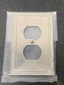 Franklin Brass W35059V-SN-C Classic Beaded Single Duplex Outlet Wall Plate - Pack of 1 - Brushed Nickel