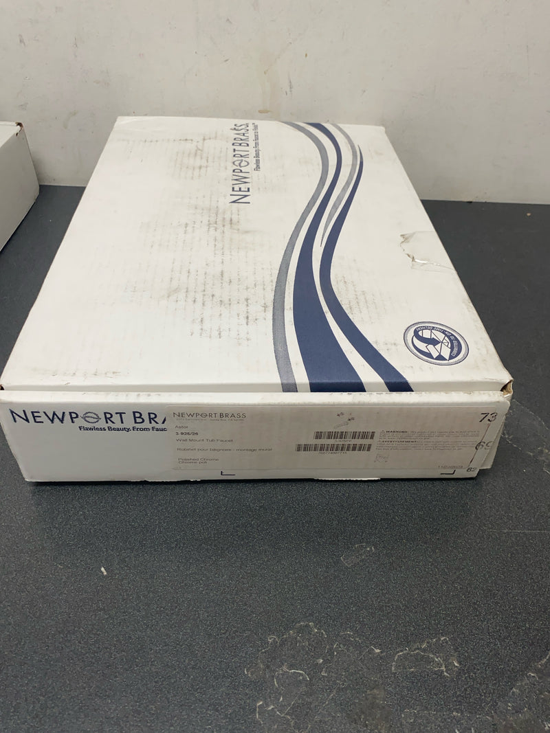 Newport Brass 3-925/26 Astor Double Handle Wall Mounted Bathtub Faucet with Metal Cross Handles - Polished Chrome