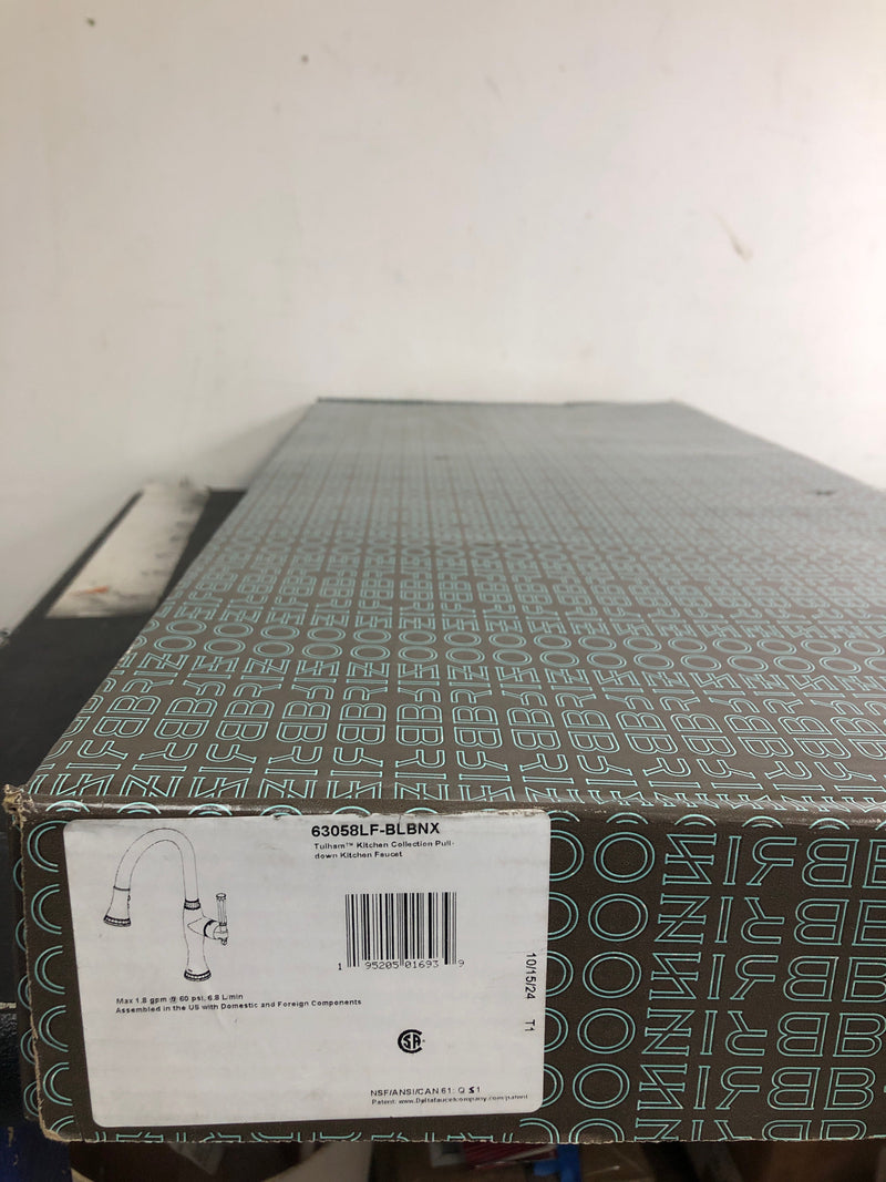 Brizo 63058LF-BLBNX Tulham 1.8 GPM Single Hole Pull Down Kitchen Faucet with Magnetic Docking Spray Head - Matte Black / Brilliance Black Onyx