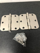 Emtek 91033US14 3.5" x 3.5" Plain Bearing 5/8" Radius Corners Mortise Hinge - Pair of Hinges - Polished Nickel