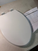 Delta Faucet Wycliffe Slow Close Elongated Toilet Seat with Non-Slip Seat Bumpers, Soft Close Toilet Seat Elongated, Toilet Seat Slow Close, White 811901-WH