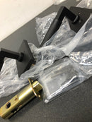 Emtek 5212US19.LSUS19.KNUS19.RH Knurled L-Square Right Handed Privacy Door Lever Set with Modern Rectangular Rose from the SELECT Brass Collection - Flat Black