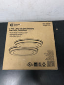Commercial electric JJU3011LM-2/BN 11 in. Brushed Nickel Color Changing LED Ceiling Flush Mount (2-Pack)