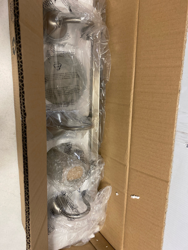 Progress lighting P2708-09 Gather Collection 3-Light Brushed Nickel Etched Glass Traditional Bath Vanity Light