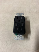 Leviton R05-T5632-0BE 3.6A USB Dual Type A In-Wall Charger with 15 Amp Tamper-Resistant Outlets, Black T5632-BE