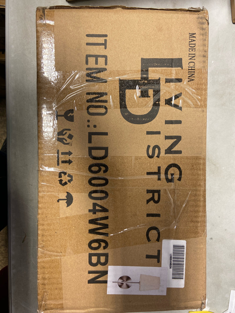 Elegant Lighting LD6004W6BR Brass Mel 15" Wall Sconce with Linen Shade