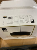 Eglo 39925A Manderline 15.75 in. W x 8.66 in. H 1-light Black Statement Pendant Light with Black/Gold Fabric Shade