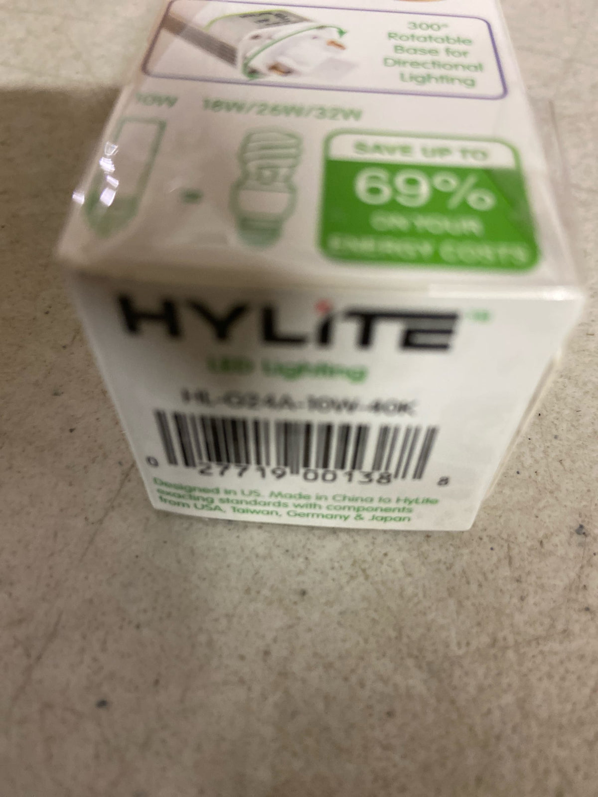 Hylite LED Repl Lamp for 18W/26W/32W PL C, PK10