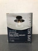Hampton bay 60355 Northmoore 1-Light Oil Rubbed Bronze and Glass Vintage Semi-Flush Mount