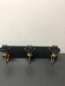 Uolfin 628A8AVEUVI31W4 Modern Farmhouse Bathroom Wall Sconce, 4-Light Black and Brass Transitional Bell Vanity Light with Clear Glass Shades