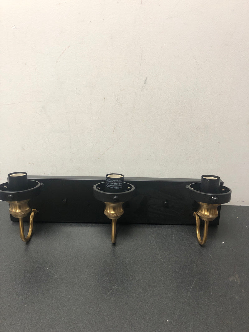 Uolfin 628A8AVEUVI31W4 Modern Farmhouse Bathroom Wall Sconce, 4-Light Black and Brass Transitional Bell Vanity Light with Clear Glass Shades