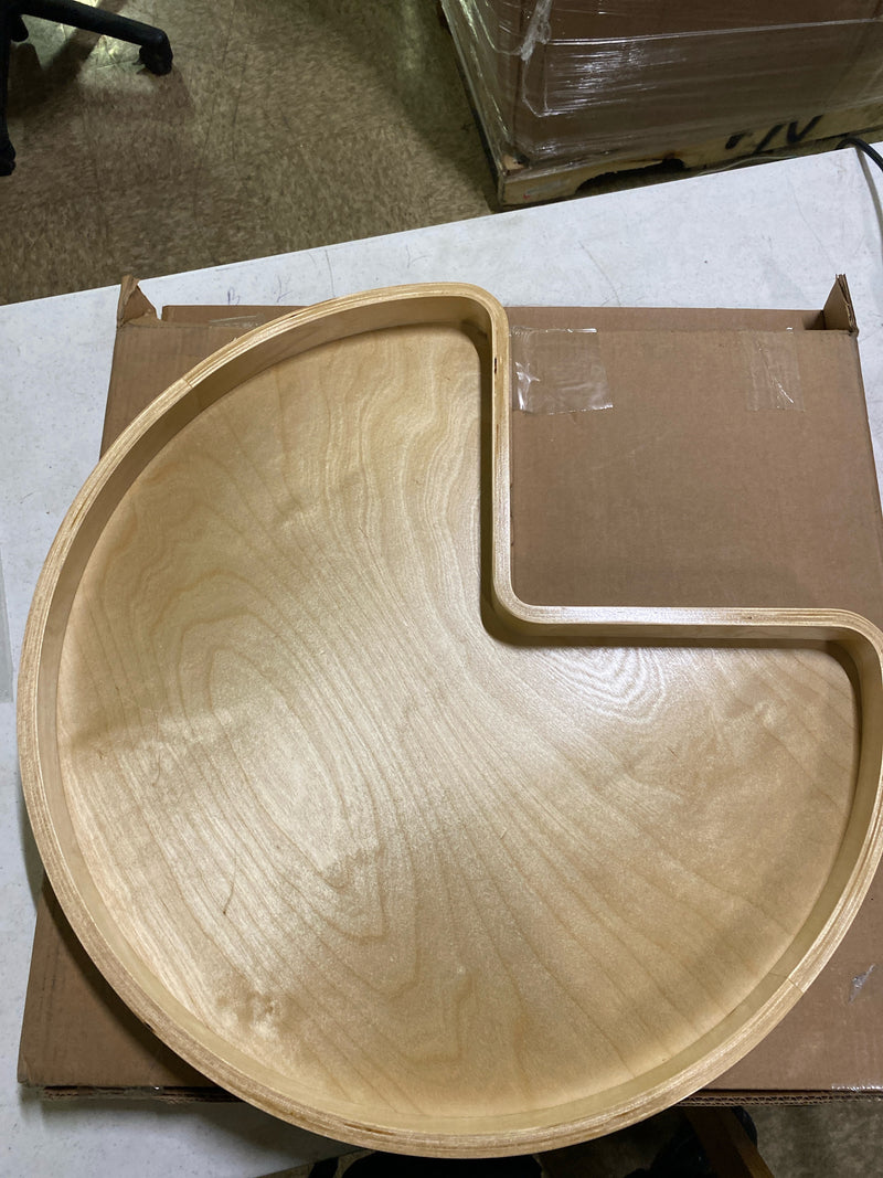 Rev-A-Shelf LD-4BW-401-24-1 Lazy Daisy Banded Wood Single Shelf 24" Kidney Shaped Lazy Susan for Corner Base Cabinets - Shelf Only - Maple