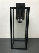 Hampton bay 44772 Hurley 19.25 in. Matte Black Farmhouse Outdoor 1-Light Wall Sconce with Clear Glass Shade