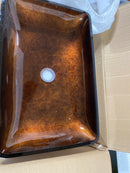 Vigo VG07047 Donatello Artistic Chocolate Brown Glass 23 in. L x 15 in. W x 5 in. H Rectangular Vessel Bathroom Sink