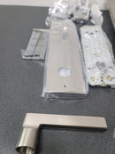 Baldwin EESANxSQUCQE150 Santa Cruz Full Plate Single Cylinder Keyed Entry Handleset with Interior Square Lever and Emergency Egress Function - Satin Nickel