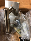 Emtek Privacy Set, Square Rosette, Myles Lever, Left Hand, Satin Nickel