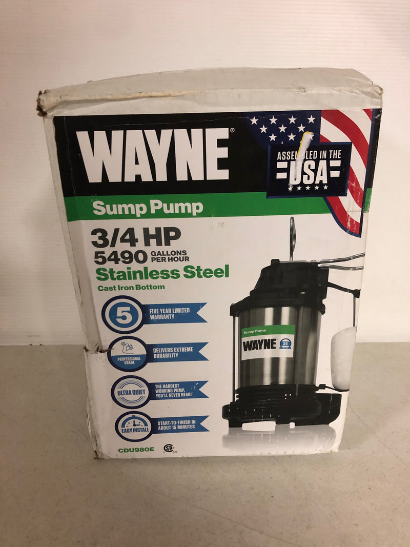 Wayne CDU980E 3/4 HP Submersible Sump Pump