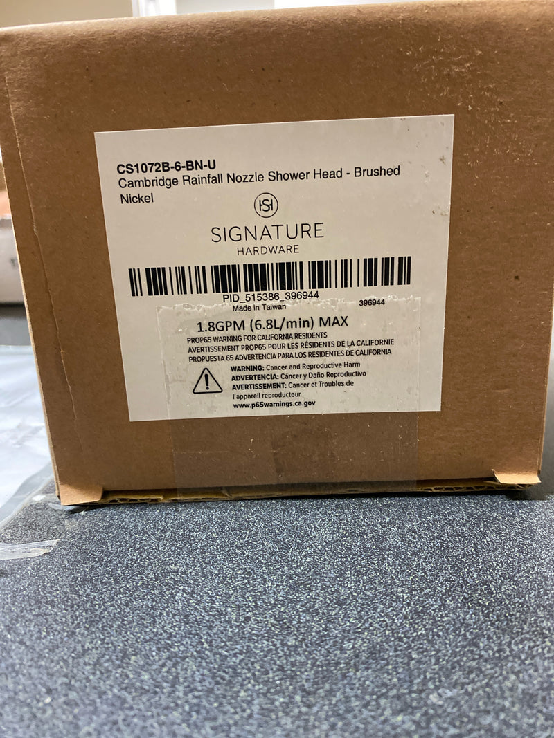 Signature Hardware 412461 Cambridge 1.8 GPM Single Function Shower Head - Brushed Nickel