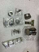 Kwikset Prague Front Door Handle No Lock, Entry Handleset Exterior with Interior Door Knob, Non-Locking, Satin Nickel, Deadbolt Not Included, with Microban Protection