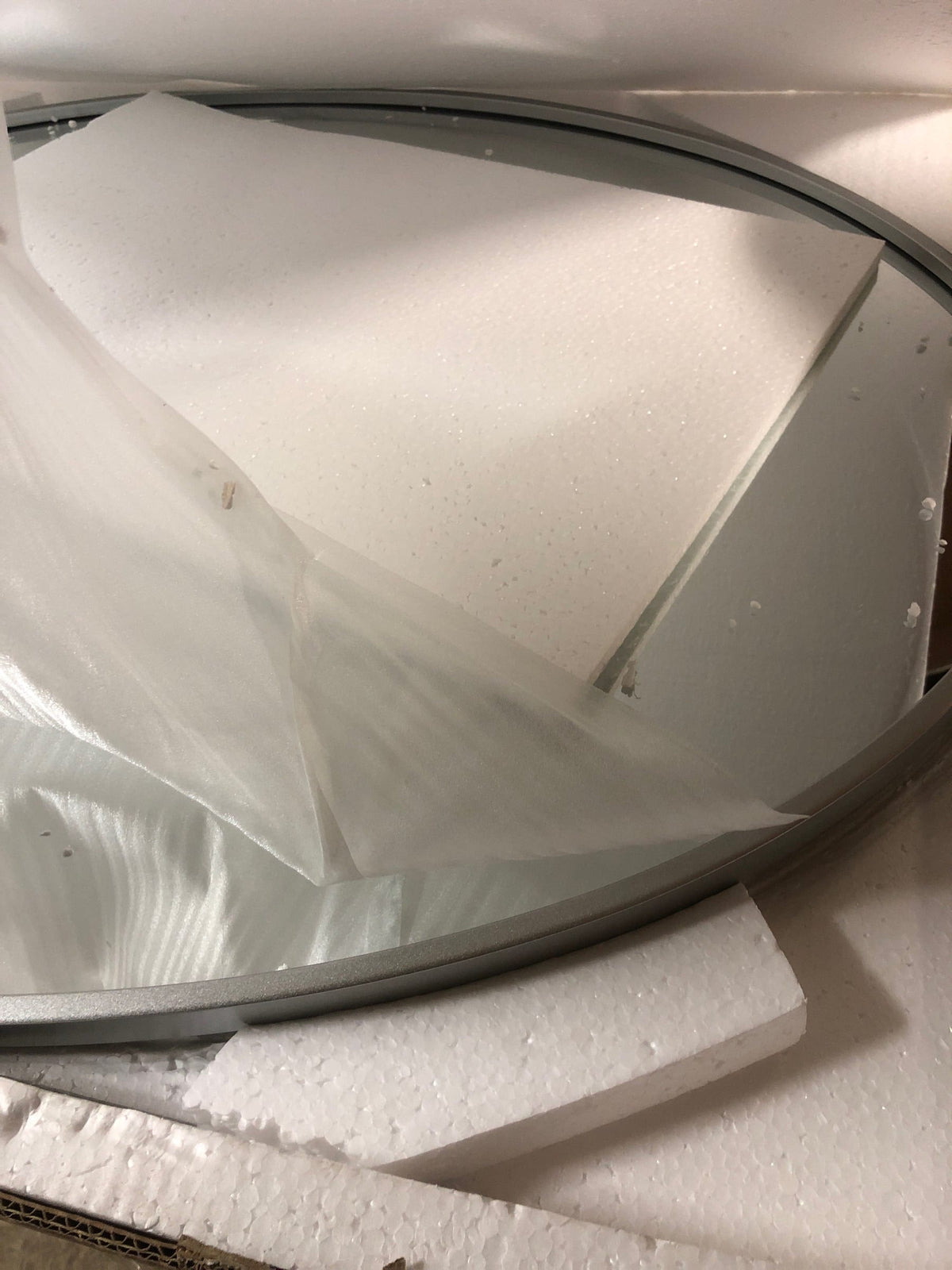 Elegant Decor Eternity 30" x 40" Oval Contemporary Metal Frame Mirror in Silver