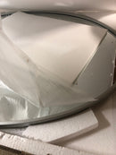 Elegant Decor Eternity 30" x 40" Oval Contemporary Metal Frame Mirror in Silver