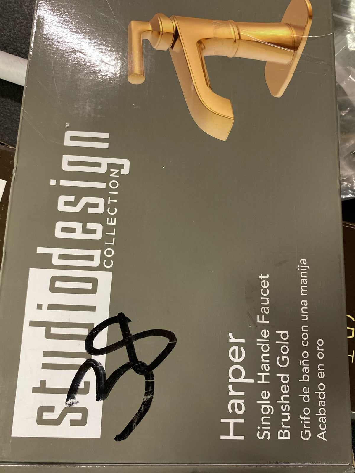 101138899 Harper Monoblock Brushed Gold Bath Faucet