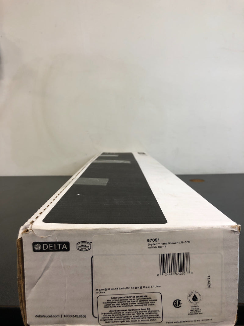 Delta 1.75 GPM Dryden Hand Shower Package - Includes Hand Shower, Slide Bar, Hose, and