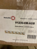 Dainolite Verona 6 Light Vanity Light - Aged Brass - White Glass Shade
