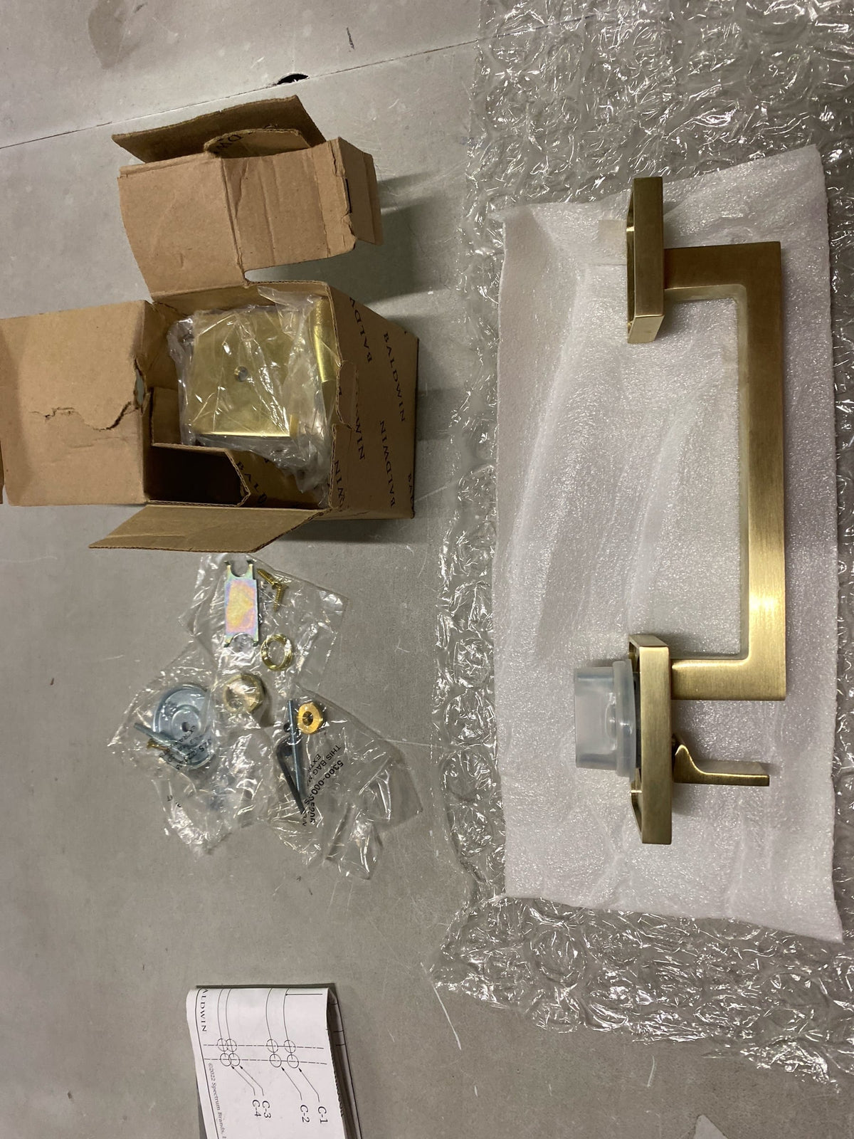 Baldwin 85390.044.LFD Minneapolis Left Handed Dummy Sectional Handleset with 5162 Interior Lever from the Estate Collection - PVD Satin Brass