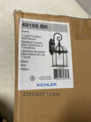 Kichler 49186BK Barrie 18.75 in. 1-Light Black Outdoor Hardwired Wall Lantern Sconce with No Bulbs Included (1-Pack)