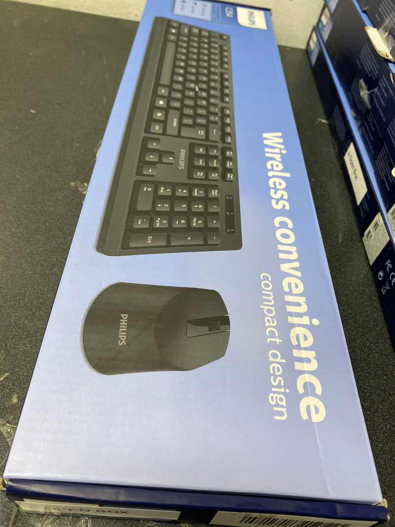 PHILIPS Wireless Keyboard and Mouse Combo | Optimized 2.4GHz Drop-Free Connection | Silent Keyboard & Ambidextrous Mouse | Unified Nano Receiver w/Long Battery Life (SPT6354)