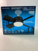 Bell + howell 2299QPH 15.7 in. Indoor Matte Black LED Socket Ceiling Fan with Remote