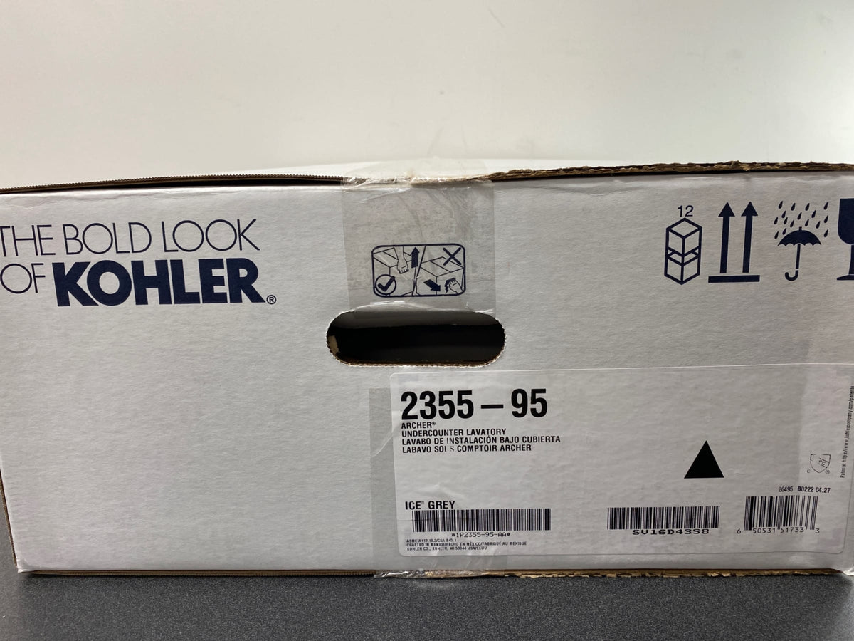 Kohler K-2355-95 Archer 19-7/8" Undermount Bathroom Sink with Overflow - Ice Grey