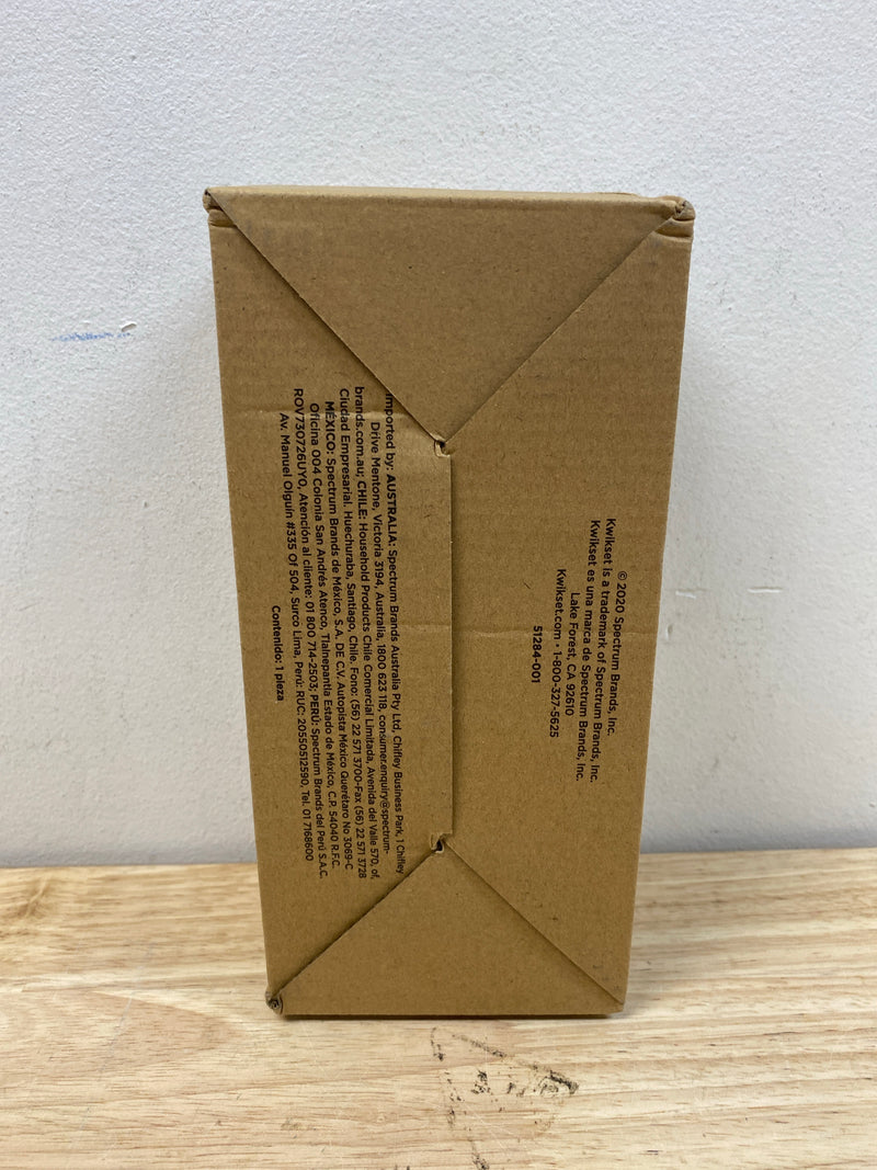 Kwikset 740PSKSQT-15S Pismo Single Cylinder Keyed Entry Door Knob Set with Square Rose and SmartKey - Satin Nickel