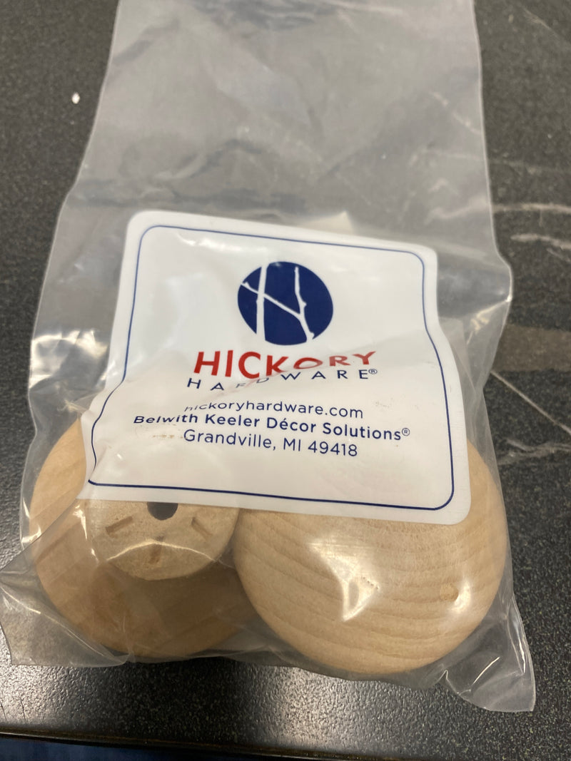 Hickory Hardware P186-UW Natural Woodcraft 2 Inch Mushroom Cabinet Knob - Unfinished Wood