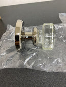 Emtek 805LWUS14 Lowell Reversible Non-Turning Two-Sided Dummy Door Knob Set from the Crystal Collection - Lifetime Polished Nickel