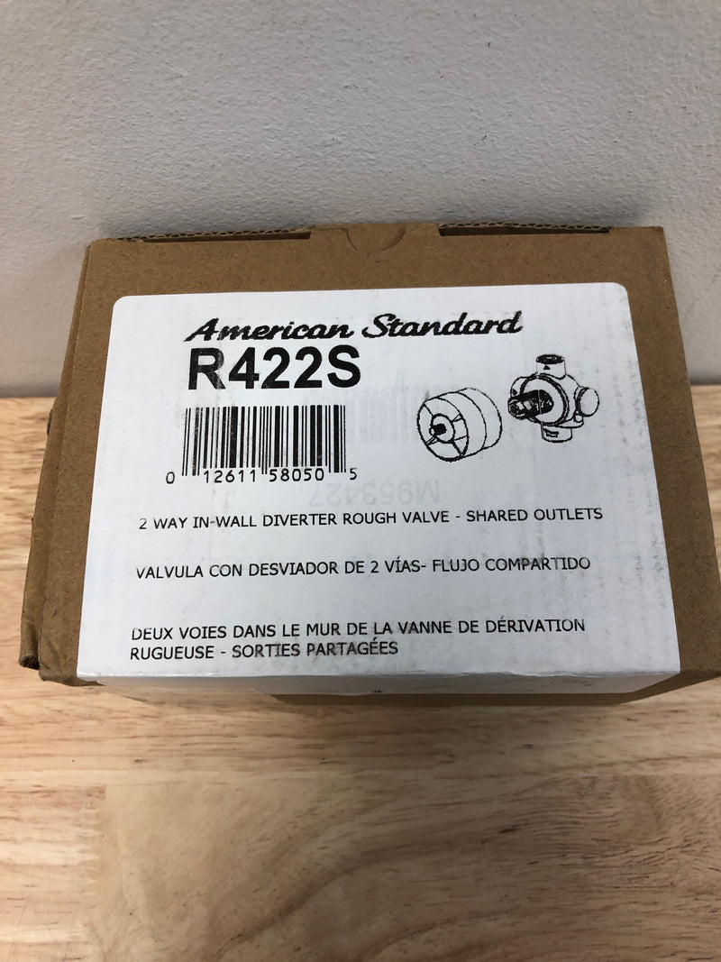 American Standard R422S 1/2" Two-Way Shared Flow In-Wall Diverter Valve - Rough In - 2 individual and 1 shared function - N/A