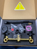 Boyel living BLWF0114-2MB 2 Double Handle Wall Mounted Bathroom Kitchen Faucet Basin Mixer Taps in Matte Black with Rough-in Valve