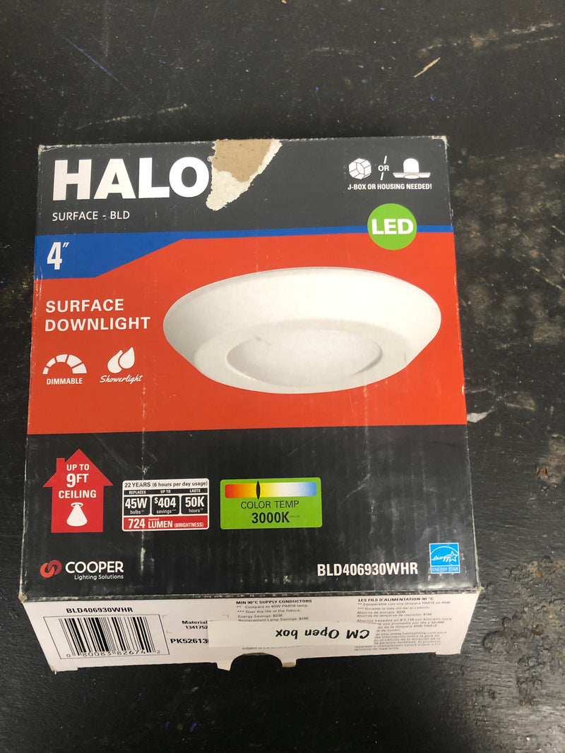 Halo BLD406930WHR BLD 4 in. White Integrated LED Recessed Ceiling Mount Light Trim 3000K Soft White