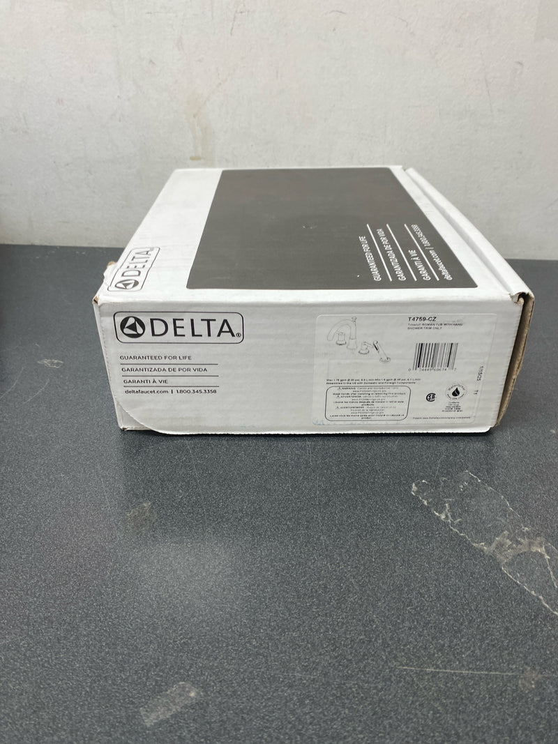 Delta T4759-CZ Trinsic Deck Mounted Roman Tub Filler - Includes Hand Shower - Champagne Bronze