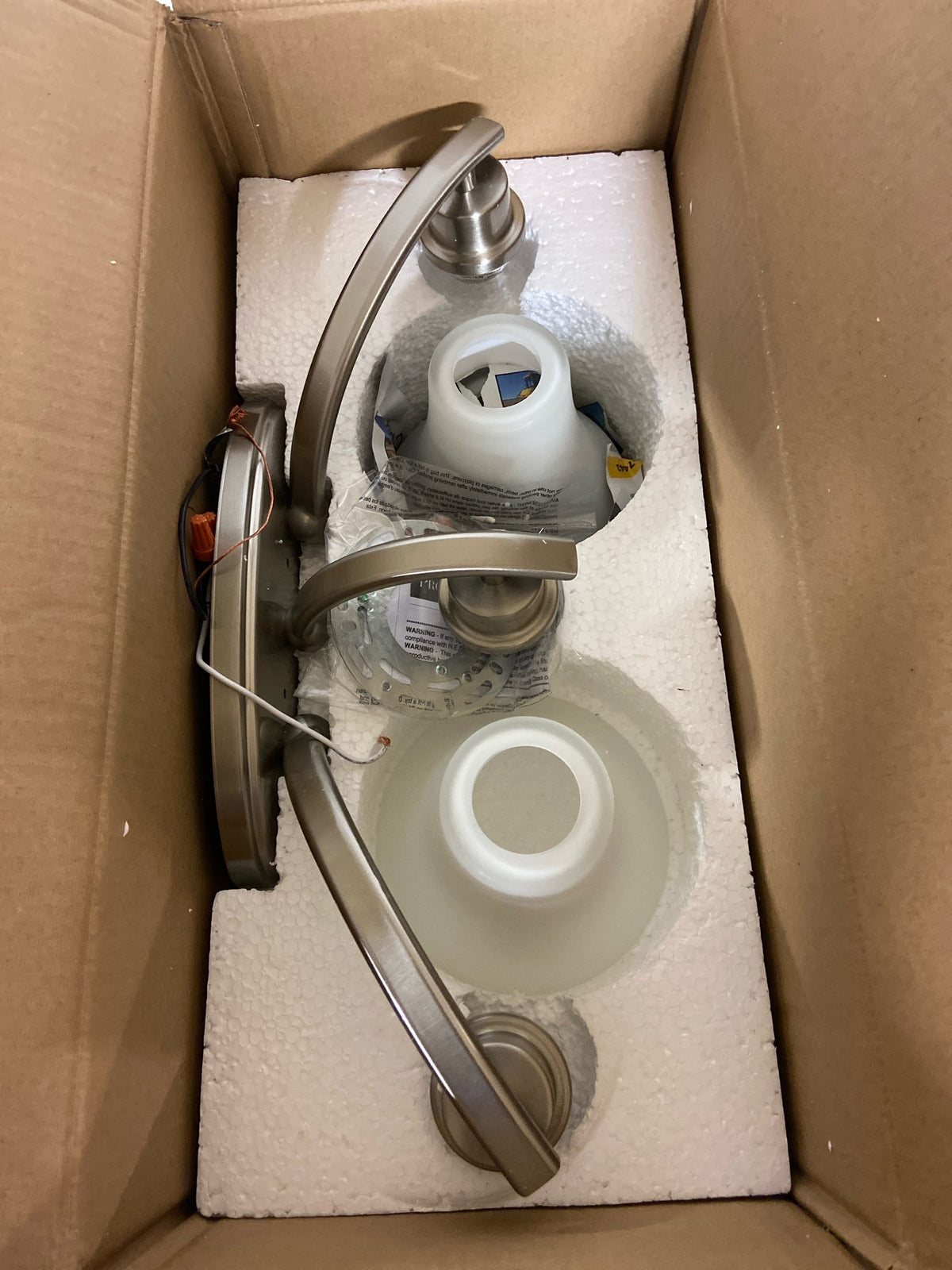 Progress Lighting P2002-09 Joy 3 Light Bathroom Vanity Light with Etched Glass Shades - 22" Wide - Brushed Nickel